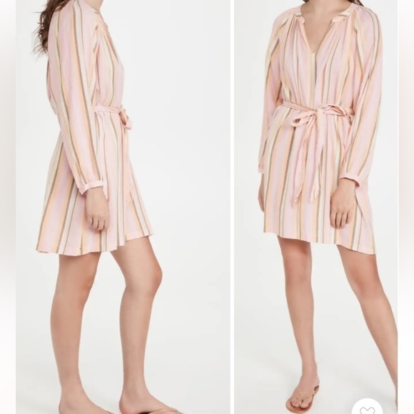 XIRENA Pink Orange Sabrine Villa Beach Dress Cotton Small - Picture 1 of 14